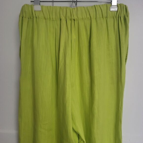 Ashley Stewart neon Green draw string elastic waist pull-on pants , size 12 - Picture 7 of 9